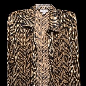 August Max Women Gold and Black shear blouse